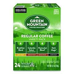 Green Mountain Coffee Regular Variety Pack Coffee K-Cups, Assorted Flavors, 24/Box (9974)