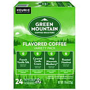 Green Mountain Coffee Flavored Variety Coffee K-Cups, Assorted Flavors, 0.38 oz K-Cup, 24/Box (9975)