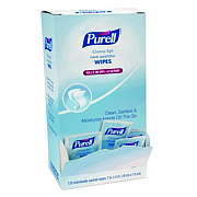 PURELL Cottony Soft Individually Wrapped Sanitizing Hand Wipes, 5 x 7, Unscented, White, 120/Box (902712)