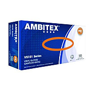 AMBITEX V5101 Series Latex-Free Lightly Powdered Vinyl Gloves, Medium, 3 mil Thick, 9" Long, Clear, 100/Box (VMD5101)