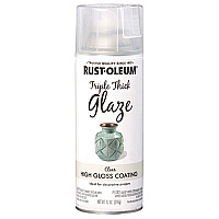 Rust-Oleum Specialty Triple Thick Glaze Spray Paint, High Gloss Clear, 12 oz Aerosol Can, 6/Carton (301416)