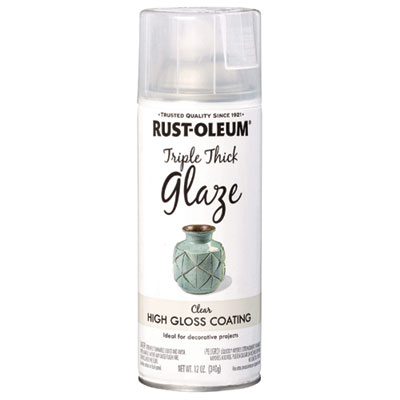 Rust-Oleum Specialty Triple Thick Glaze Spray Paint, High Gloss Clear, 12 oz Aerosol Can, 6/Carton (301416)