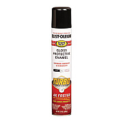 Rust-Oleum Stops Rust Turbo Spray, Gloss Black, 24 oz Aerosol Can, 6/Carton (334128)