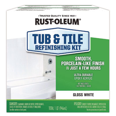 Rust-Oleum Specialty Tub and Tile Refinishing Kit, Gloss White, Quart (384165EA)