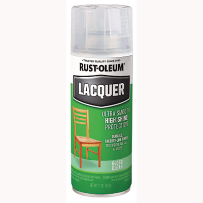 Rust-Oleum Specialty Lacquer Spray Paint, Gloss Clear, 12 oz Aerosol Can, 6/Carton (1906830)