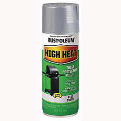 Rust-Oleum High Heat Enamel Spray Paint, Flat Silver, 12 oz Aerosol Can, 6/Carton (7716830)