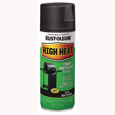 Rust-Oleum High Heat Enamel Spray Paint, Flat Black, 12 oz Aerosol Can, 6/Carton (7778830)