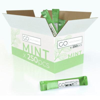 Go Mouthwash Individual Mouthwash Packets, Mint Flavor, 0.37 oz Packet, 250/Box (MW250)