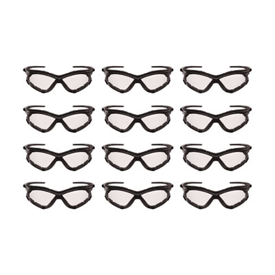 KleenGuard V30 Nemesis Foam Safety Glasses, Black Half Frame, Clear Dual Lens, 12/Carton (65335)