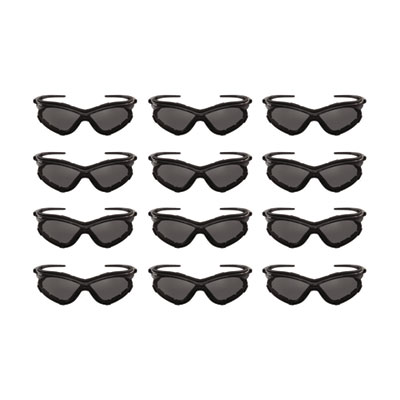KleenGuard V30 Nemesis Foam Safety Glasses, Black Half Frame, Smoke Dual Lens, 12/Carton (65336)