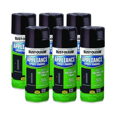 Rust-Oleum Specialty Appliance Epoxy Spray Paint, Gloss Black, 12 oz Aerosol Can, 6/Carton (7886830)