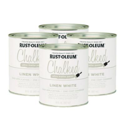 Rust-Oleum Ultra Matte Chalked Paint, Matte White, Quart Can, 2/Carton (285140)