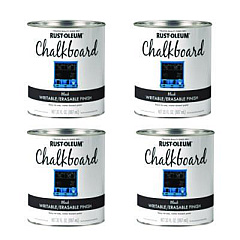 Rust-Oleum Chalkboard Paint, Matte Black, Quart Can, 4/Carton (301450)