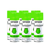 Rust-Oleum Specialty Fluorescent Spray Paint, Flat Fluorescent Green, 11 oz Aerosol Can, 6/Carton (342417)
