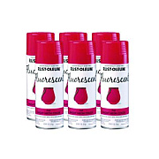 Rust-Oleum Specialty Fluorescent Spray Paint, Flat Fluorescent Pink, 11 oz Aerosol Can, 6/Carton (342569)