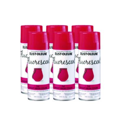 Rust-Oleum Specialty Fluorescent Spray Paint, Flat Fluorescent Pink, 11 oz Aerosol Can, 6/Carton (342569)