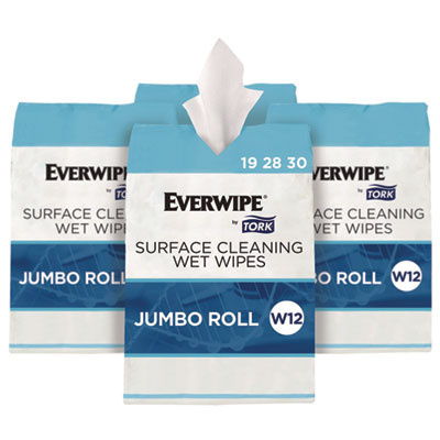 Tork Surface Cleaning Wet Wipe, 1-Ply, 6 x 6, Lemon, White, 900 Sheets, 4/Carton (192830)