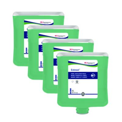 SC Johnson Professional Estesol Hand, Hair and Body Cleaner Manual Cartridge, Rainforest Scent, 2 L, 4/Carton (HAB2LT)