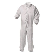 KleenGuard KGA35 Liquid and Particle Protection Coveralls, Elastic Wrist and Ankles, Large, White, 25/Carton (38927)