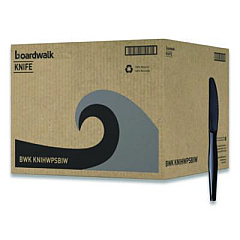 Boardwalk Heavyweight Wrapped Polystyrene Cutlery, Knife, Plastic, Black, 1,000/Carton (KNIHWPSBIW)