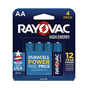 Rayovac High Energy Premium Alkaline AA Batteries, 4/Pack (8154K)