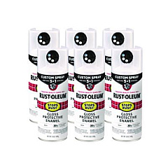 Rust-Oleum Stops Rust 5-in-1 Spray Paint, Gloss White, 12 oz Aerosol Can, 6/Carton (376886)