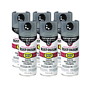 Rust-Oleum Stops Rust 5-in-1 Spray Paint, Satin Coastal Gray, 12 oz Aerosol Can, 6/Carton (376872)