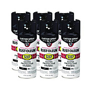 Rust-Oleum Stops Rust 5-in-1 Spray Paint, Gloss Black, 12 oz Aerosol Can, 6/Carton (376884)