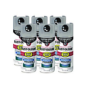 Rust-Oleum Stops Rust 5-in-1 Spray Paint, Gray, 12 oz Aerosol Can, 6/Carton (384761)