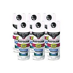 Rust-Oleum Stops Rust 5-in-1 Spray Paint, White, 12 oz Aerosol Can, 6/Carton (384759)