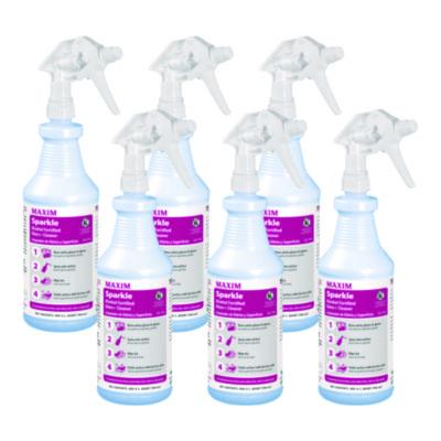 Maxim RTU Sparkle Glass Cleaner, Safe-to-Ship, 32 oz Bottle, 6/Carton (05180086)