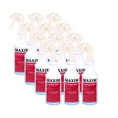 Maxim Germicidal Cleaner, Lemon Scent, 32 oz Bottle, 12 Bottles and 1 Trigger Sprayer/Carton (04100012)