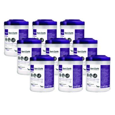 Sani Professional Super Sani-Cloth Germicidal Disposable Wipes, 1-Ply, 6 x 6.75, Unscented, White, 160/Canister, 12 Canisters/Carton (Q55172)
