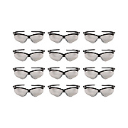 KleenGuard Nemesis Safety Glasses, Black Half Frame, Clear Dual I/O Lens (25685)
