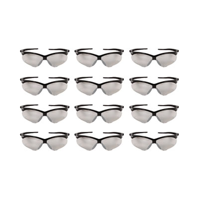 KleenGuard Nemesis Safety Glasses, Black Half Frame, Clear Dual I/O Lens (25685)