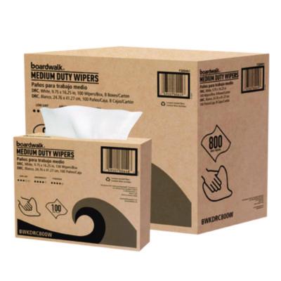 Boardwalk DRC Wipers, 1-Ply, 9.75 x 16.25, White, 100/Box, 8 Boxes/Carton (DRC800W)