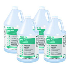 Maxim Mega Mop Damp Mop Concentrate, Lemon Scent, 1 gal Bottle, 4/Carton (18000041)