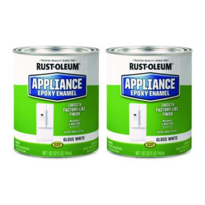 Rust-Oleum Appliance Epoxy Gloss Paint, Gloss White, 1 qt Bucket/Pail, 2/Carton (241168)