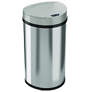 HLS Commercial Sensor Trash Can, Half-Round Cylinder, 13 gal, Plastic/Stainless Steel, Silver (HLS13HX)