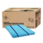 Boardwalk Antimicrobial Foodservice Wipers, 1-Ply, 12 x 21, Blue, 150/Carton (FS150B)