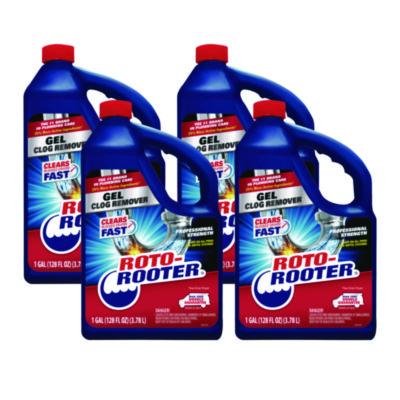 ROTO-ROOTER Gel Clog Remover, 1 gal Bottle, 4/Carton (351399)