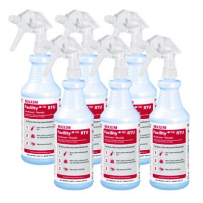 Maxim Facility+ RTU Disinfectant, Safe-to-Ship, Unscented, 32 oz, 6/Carton (04640086)