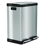 HLS Commercial Fire-Resistant Step Pedal Trash Can and Recycle Bin, 16 gal, Plastic/Stainless Steel, Silver (HLSS16RFR)