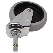 Rubbermaid Commercial 4" Swivel Stem Caster with Insert for Janitor Cart 2000, Grip Ring Stem, Black/Gray/Silver (6173L1)