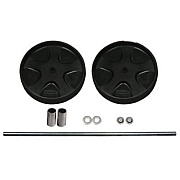 Rubbermaid Commercial Wheel/Axle Parts for 6173 Janitor Cart 2000, (2) 8" Wheels, Black/Gray (6173L9GRA)