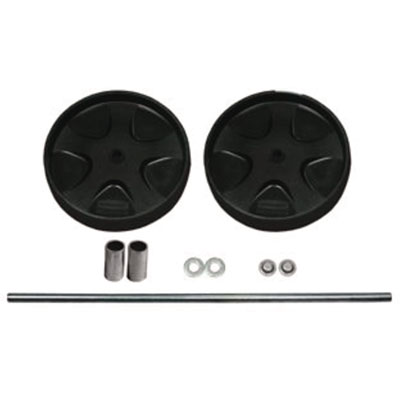 Rubbermaid Commercial Wheel/Axle Parts for 6173 Janitor Cart 2000, (2) 8" Wheels, Black/Gray (6173L9GRA)