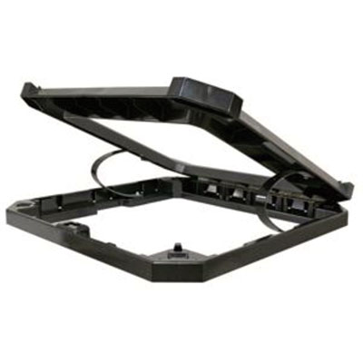Rubbermaid Commercial Stationary/Moving Collar for Container, Square, 26.25 x 26.25 x 4, Black (FG3975L3BLA)