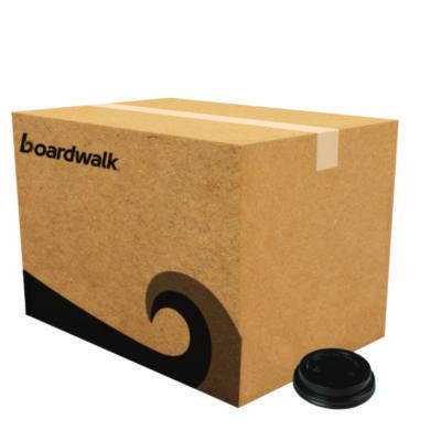 Boardwalk Hot Cup Lids, Fits 10 oz to 20 oz Hot Cup, Plastic, Black, 1,000/Carton (HOTBL1020)