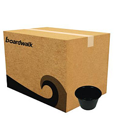 Boardwalk Souffle/Portion Cups, 4 oz, Plastic, Black, 2,500/Carton (PRTN4BL)