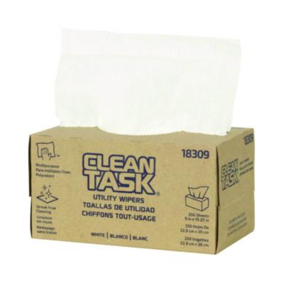 Sellars Clean Task Utility Wipers, 1-Ply, 9 x 10.25, White, 250 Sheets/Box, 24 Boxes/Carton (18309)